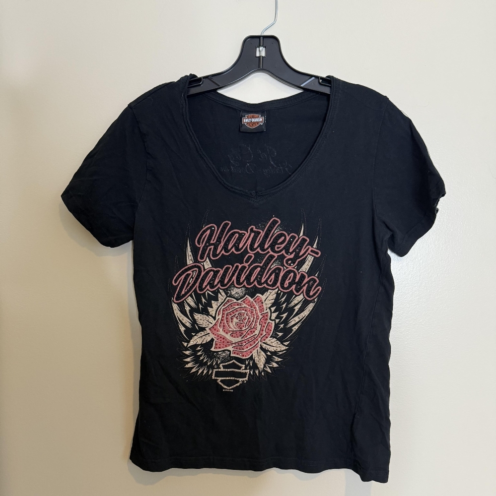Harley Davidson Jeweled, Black T-Shirt